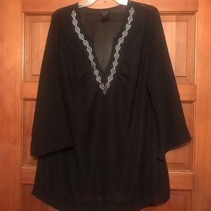 CATALINA Black with Silver Sheer Swim Cover (16W)